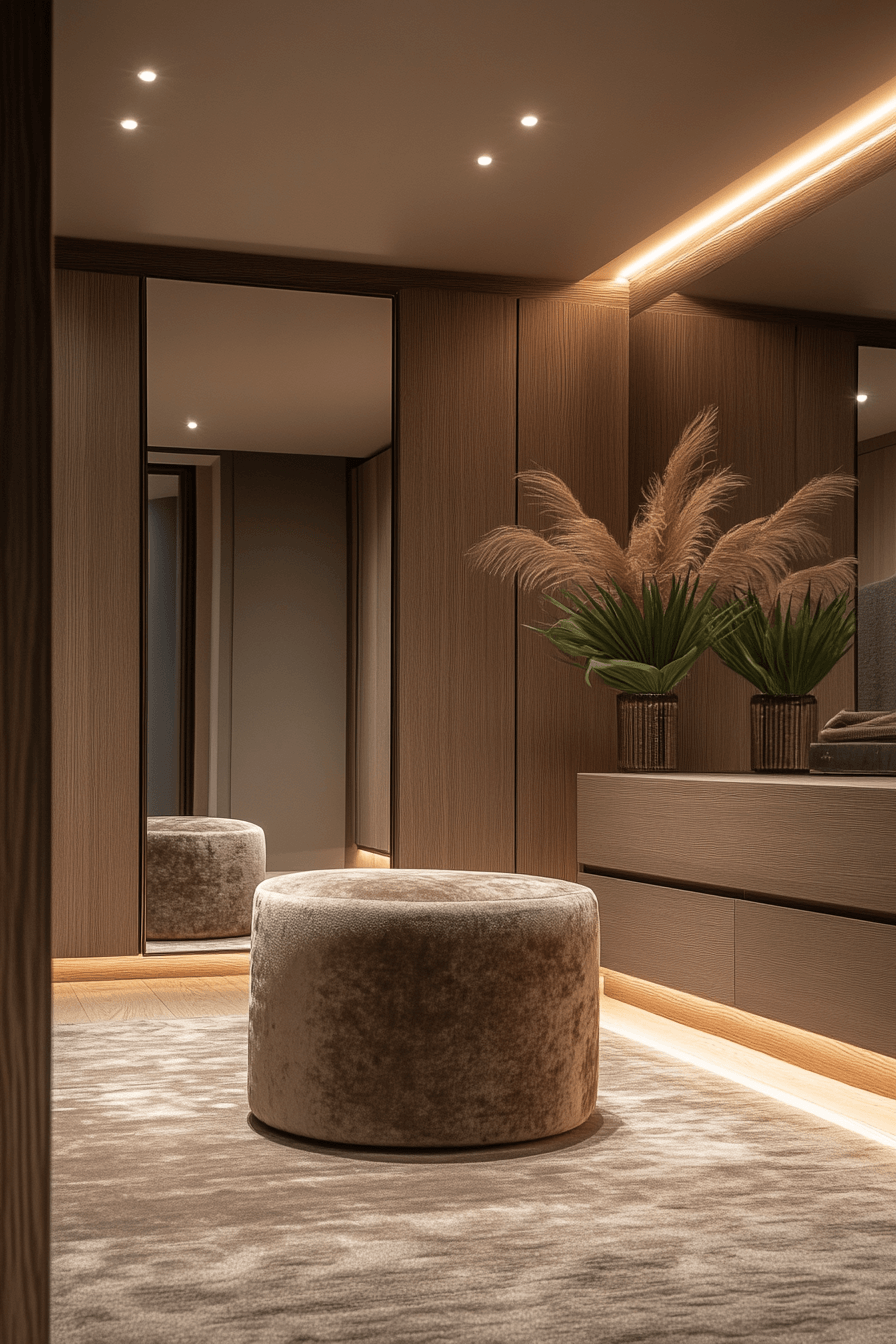 Mirror paneled wardrobe closet