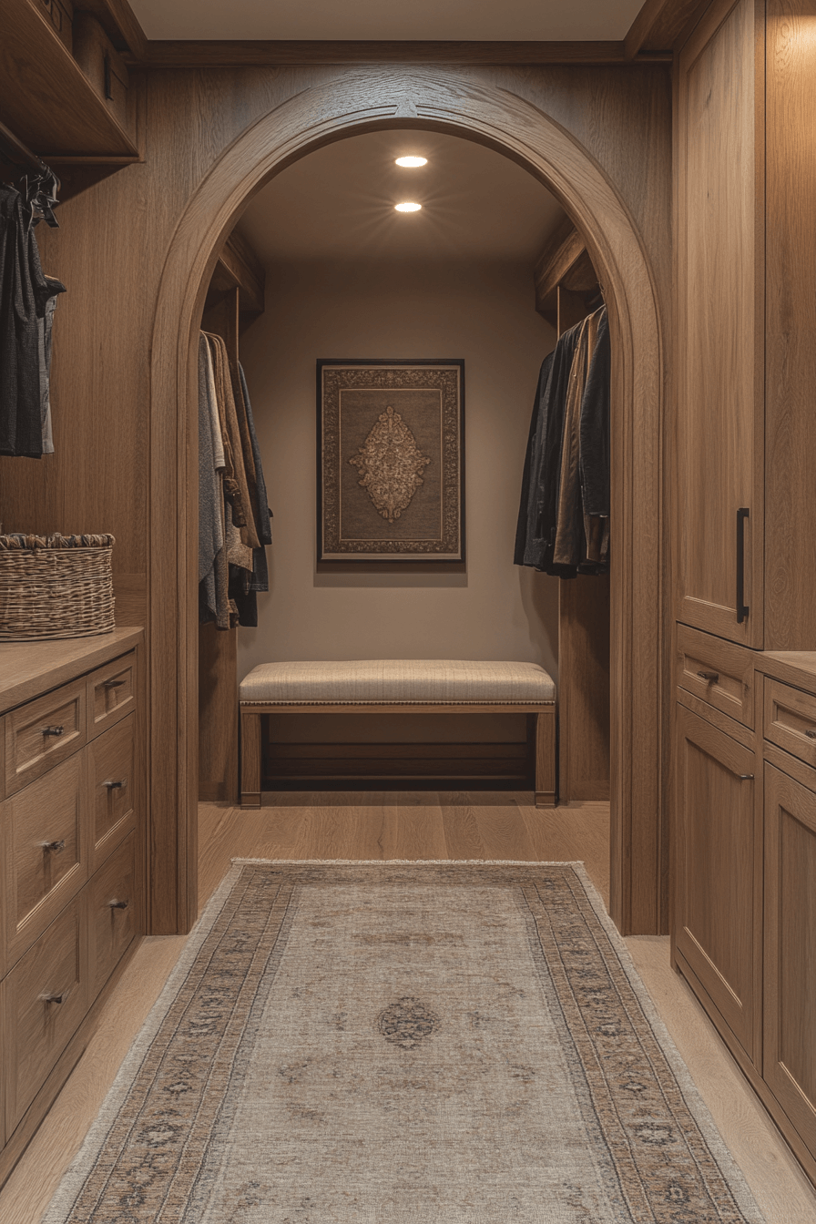 Elegant arched wardrobe entry