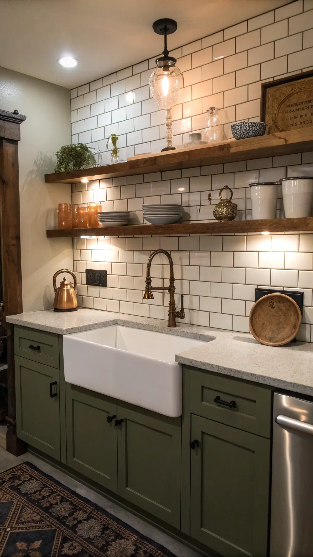 Farmhouse kitchen with blue accents