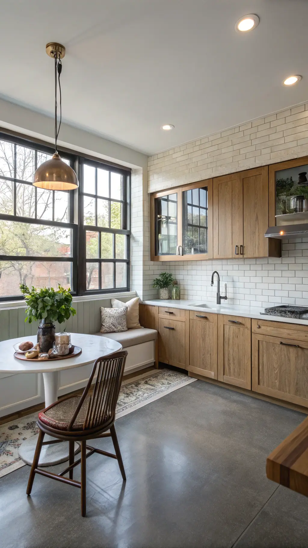 Applying stain to kitchen cabinets