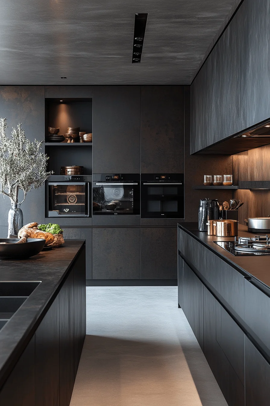 Sleek kitchen with touch-open cabinets