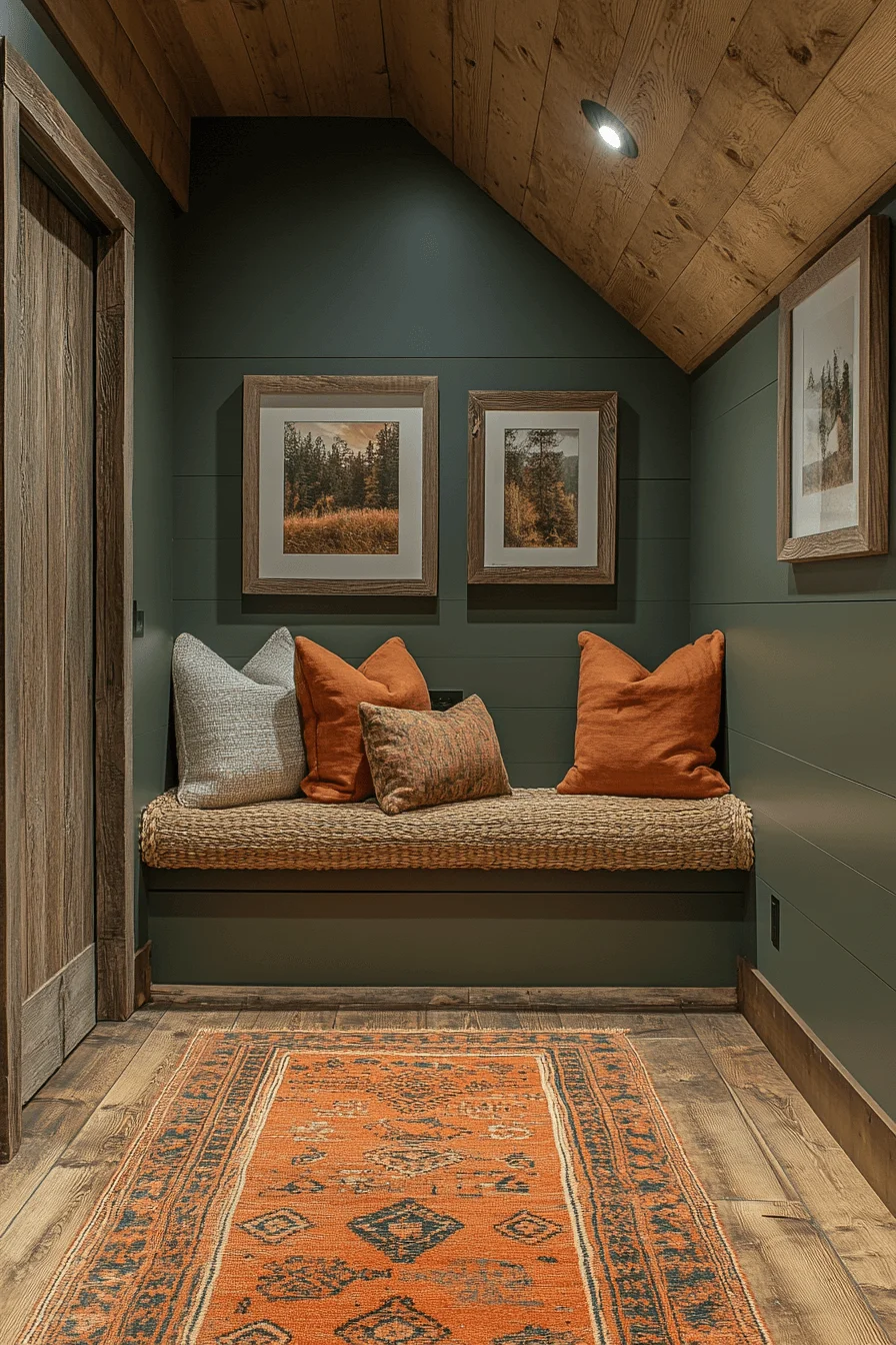 Hallway painted in earthy tones