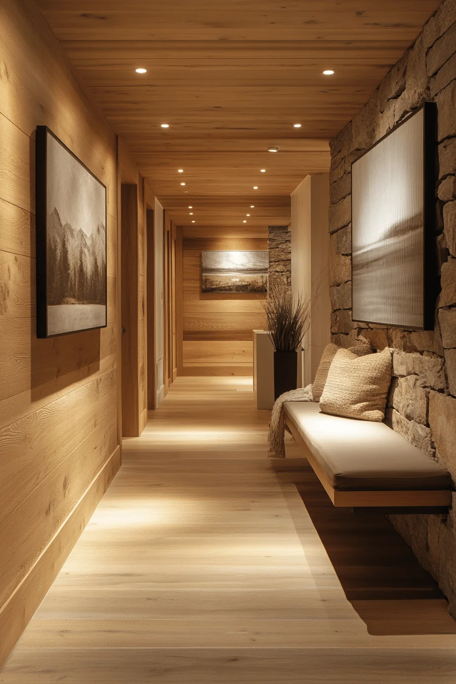 Modern rustic hallway with clean lines