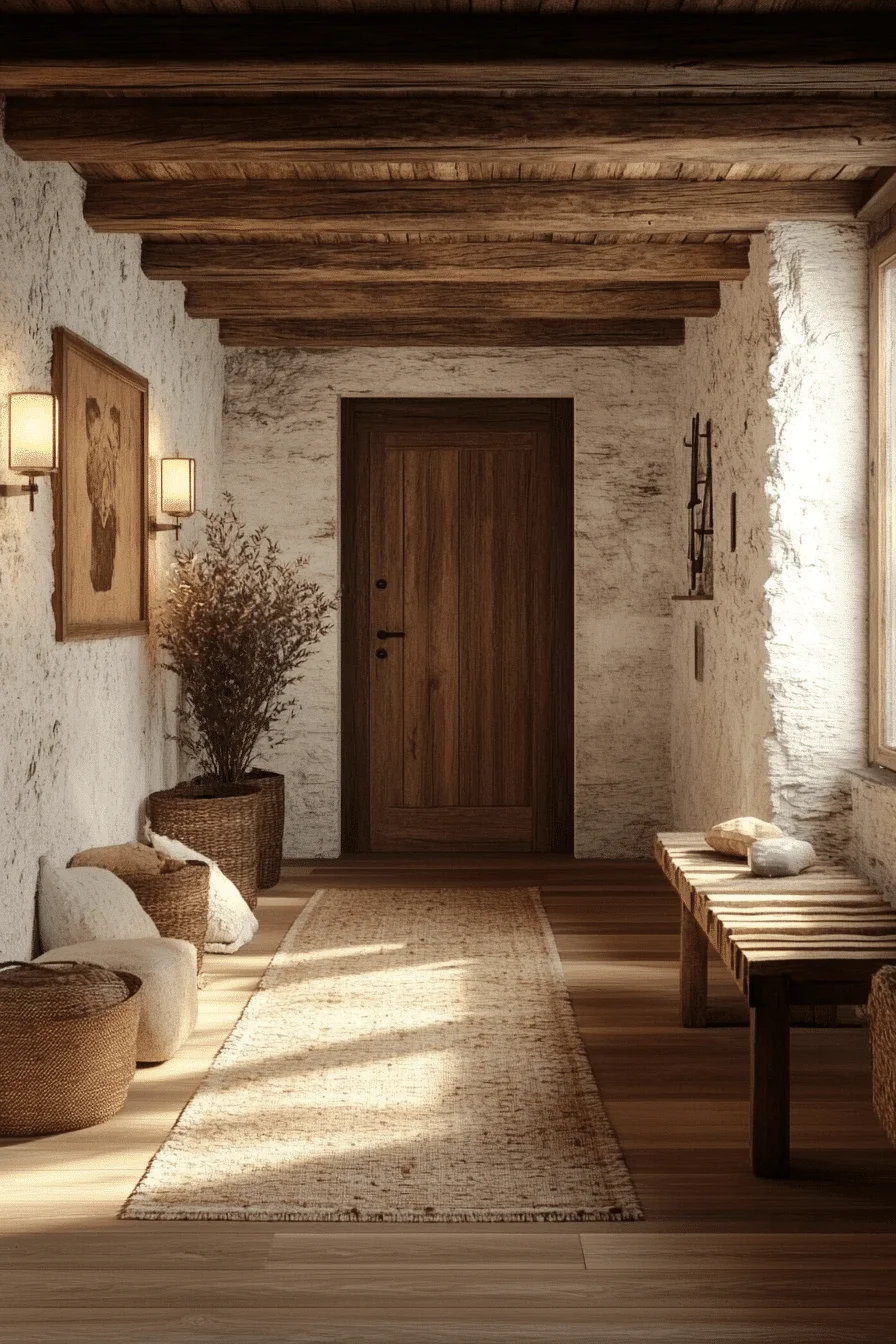 Hallway with plants and natural materials