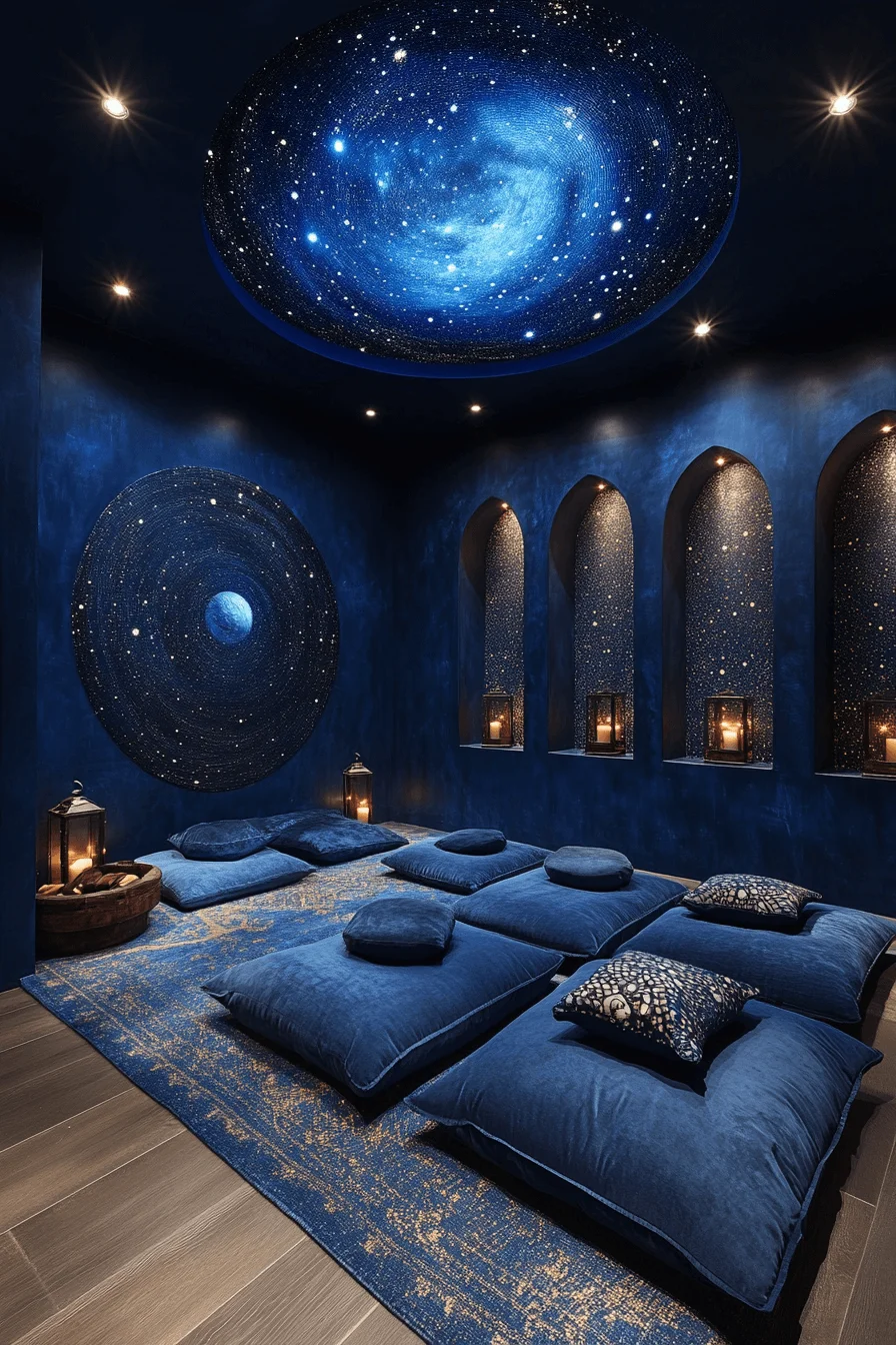 Dark green and navy dark maximalism