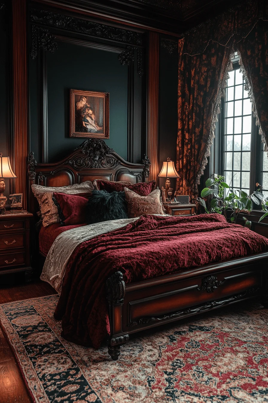 Bold colors and tactile fabrics in dark maximalism