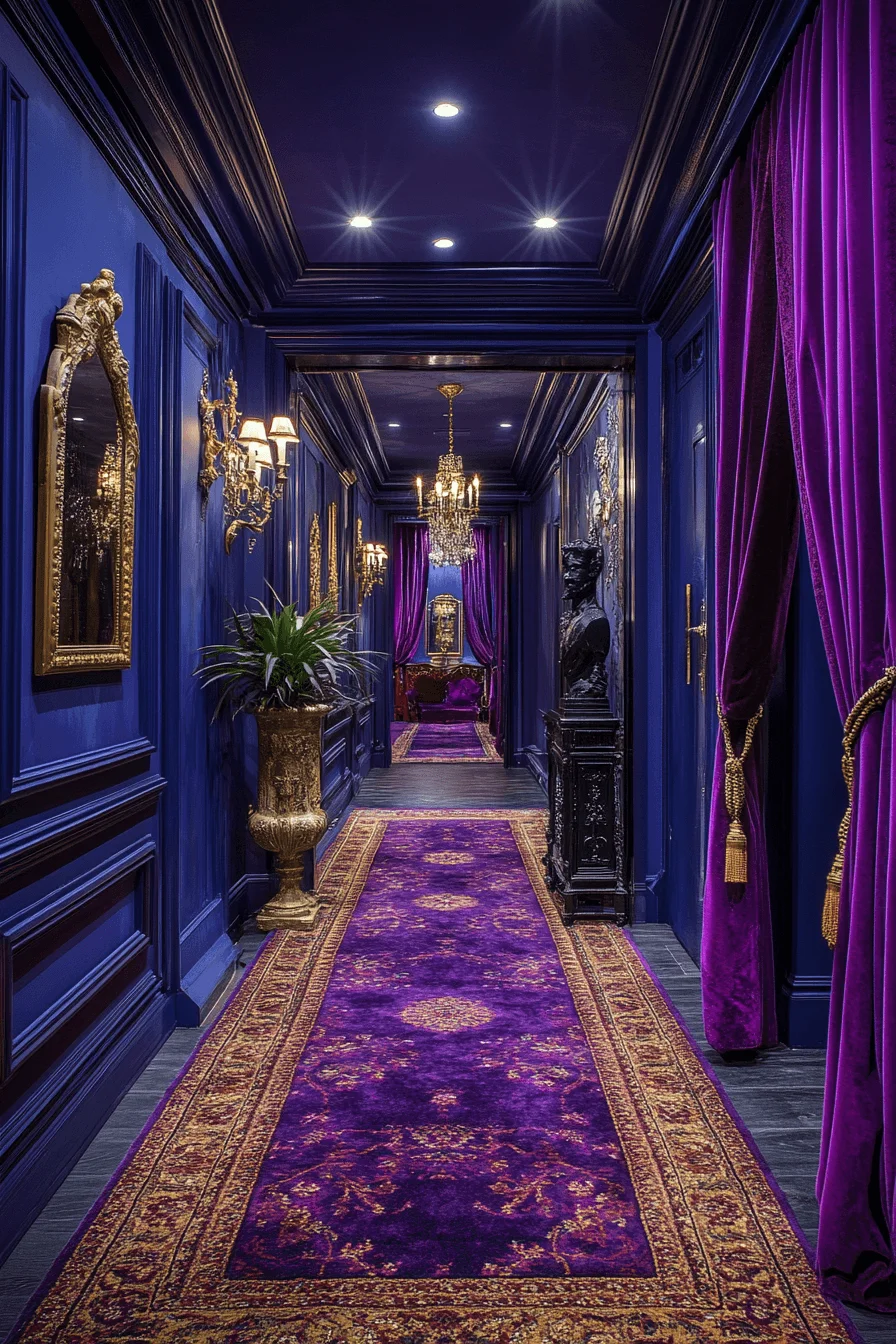 Lush colors and gold accents in dark maximalism