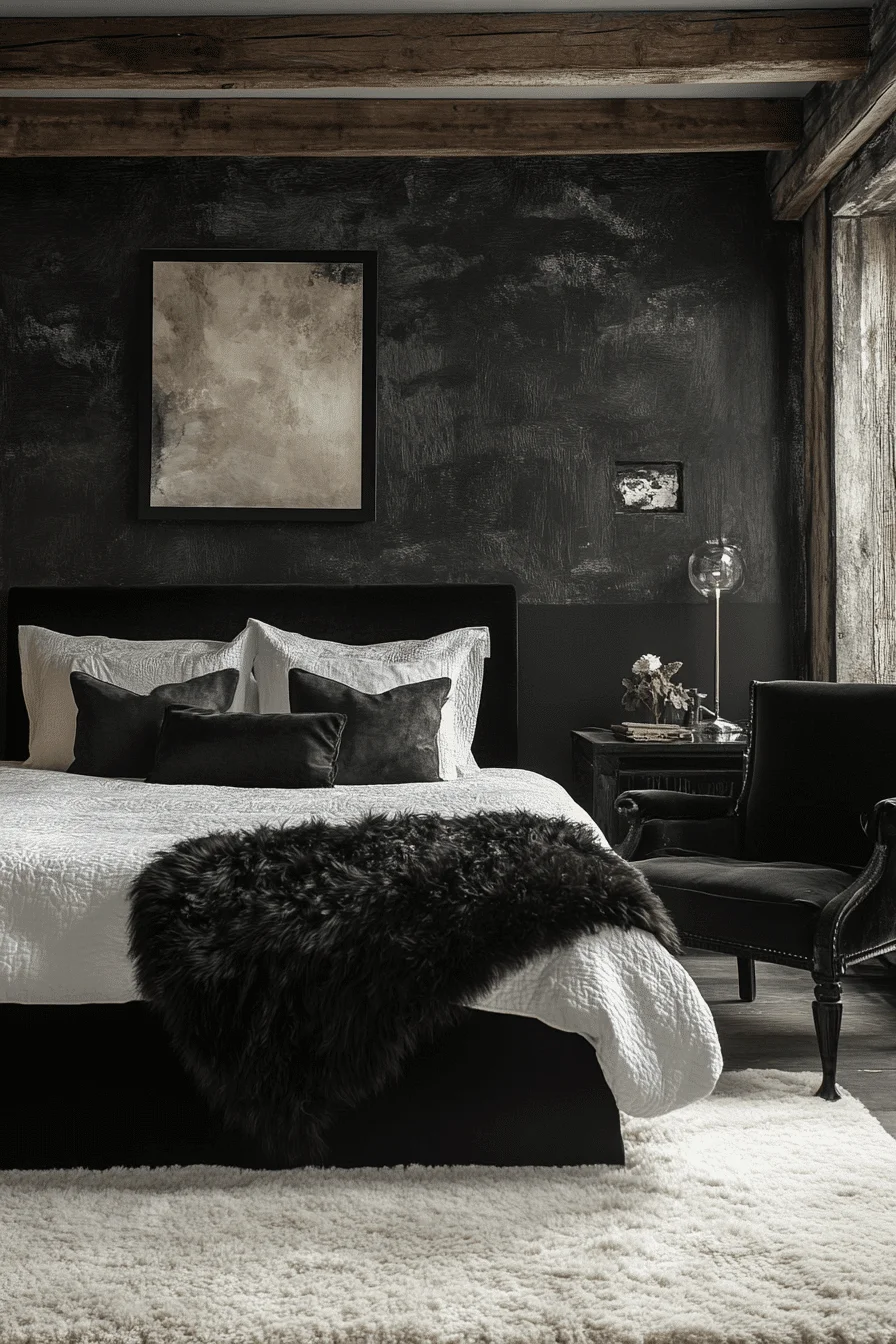 Monochromatic bedroom with varying shades of one color