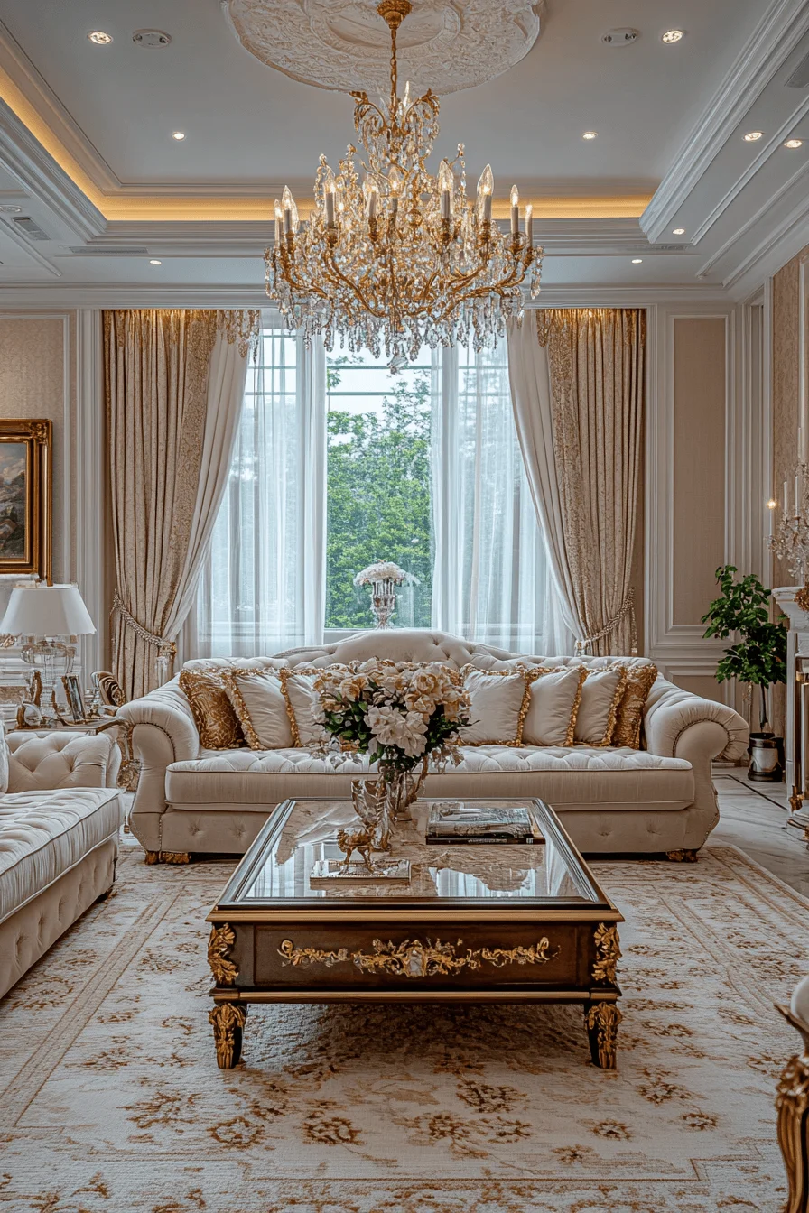 Chandelier in Living Room