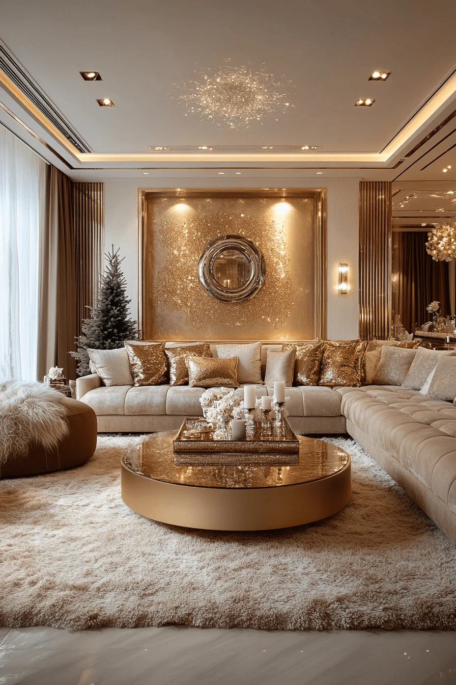 Gold Accents in Living Room