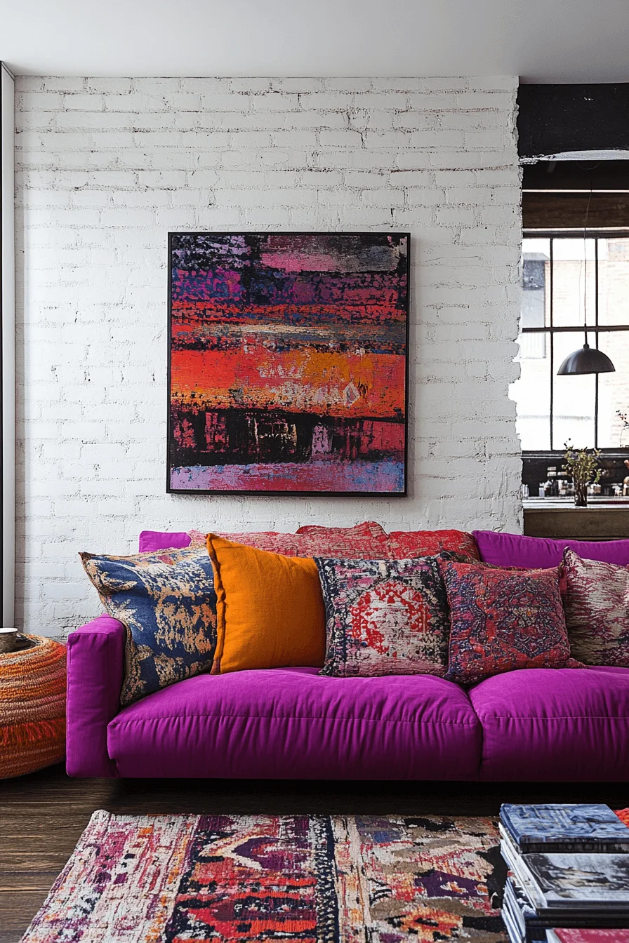 Minimalist Living Room with Bold Accents