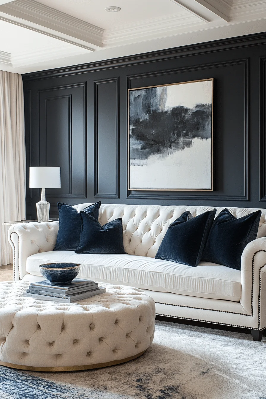 Striking Contrast Living Room