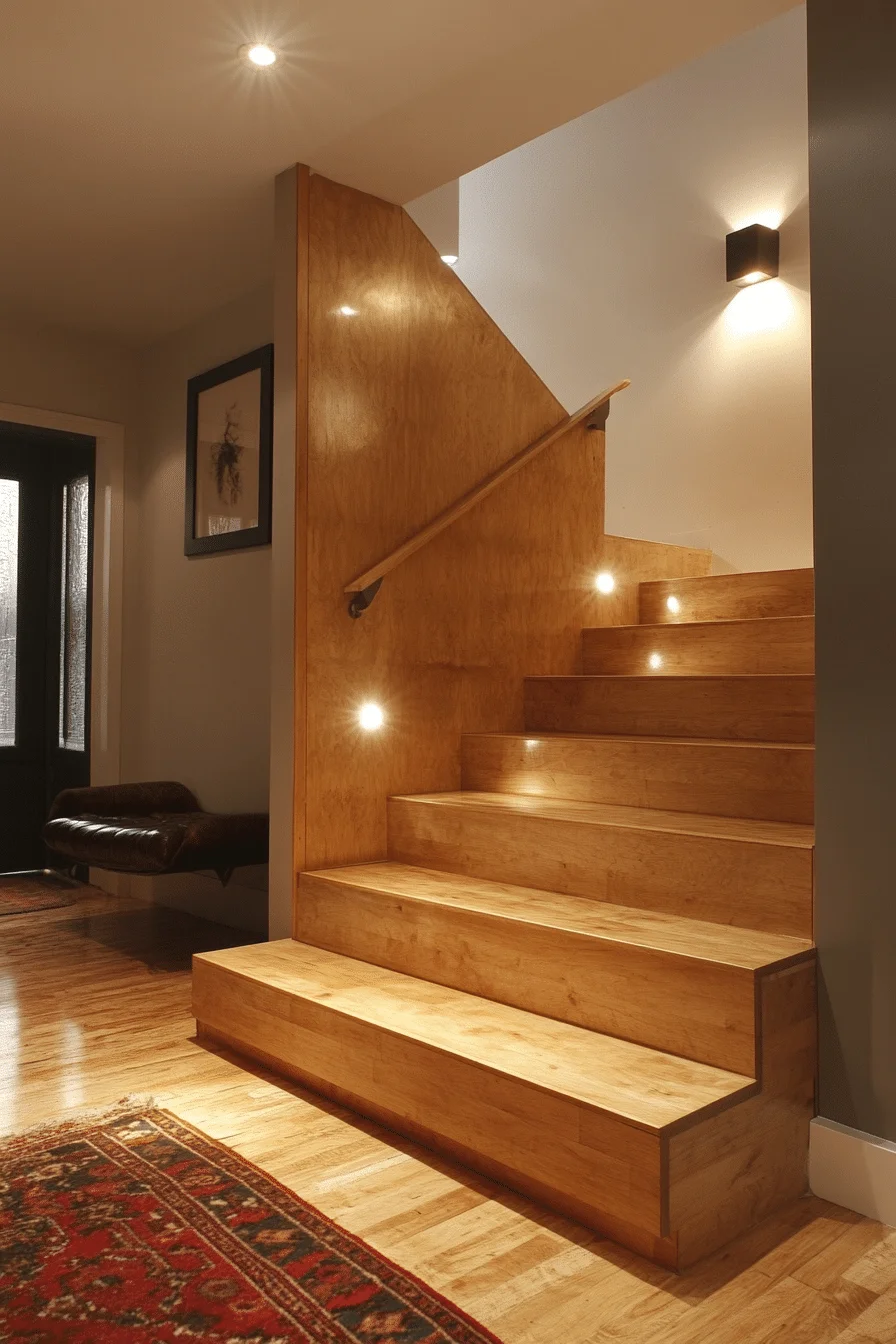 Staircase with built-in storage drawers