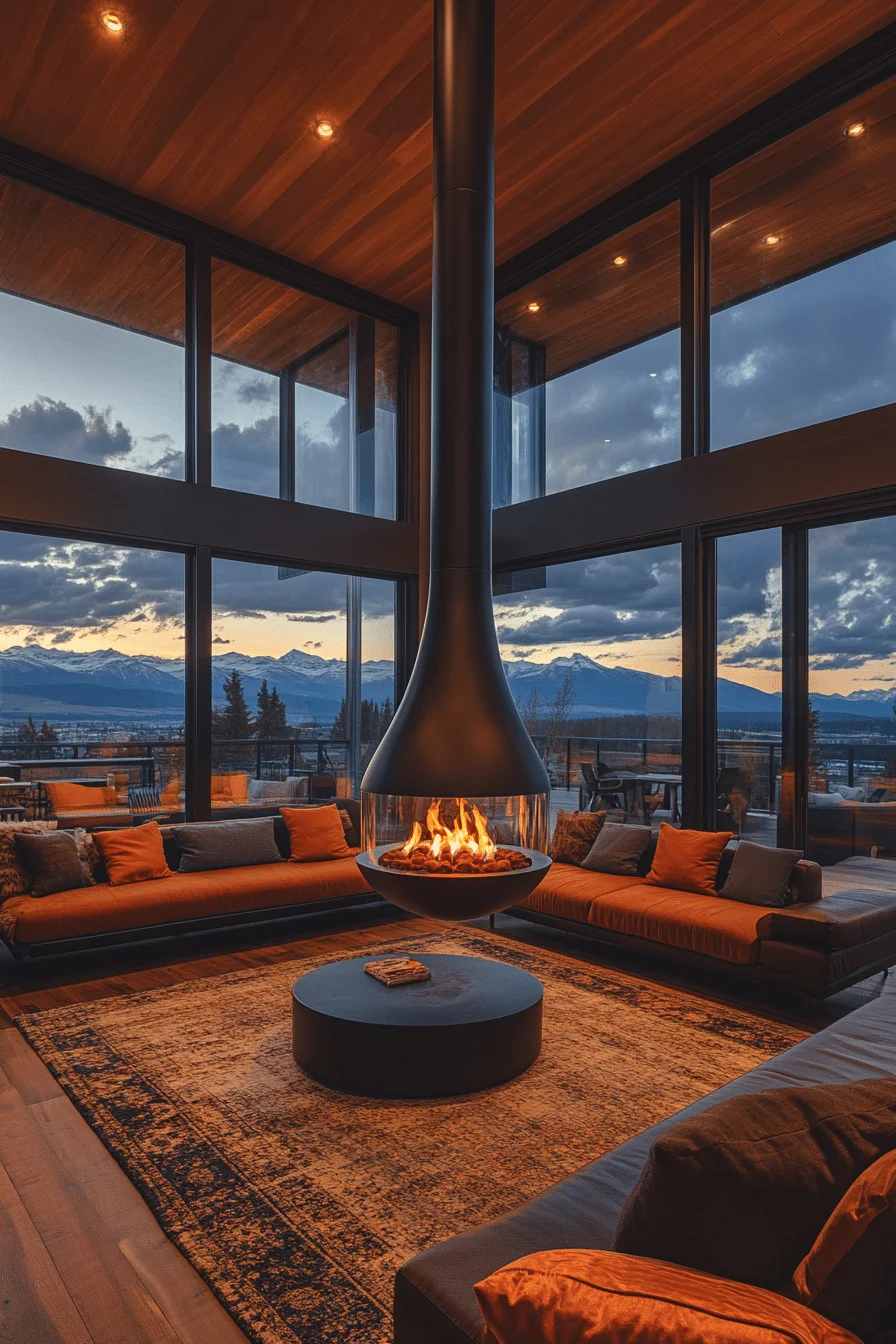 Suspended Floating Fireplace