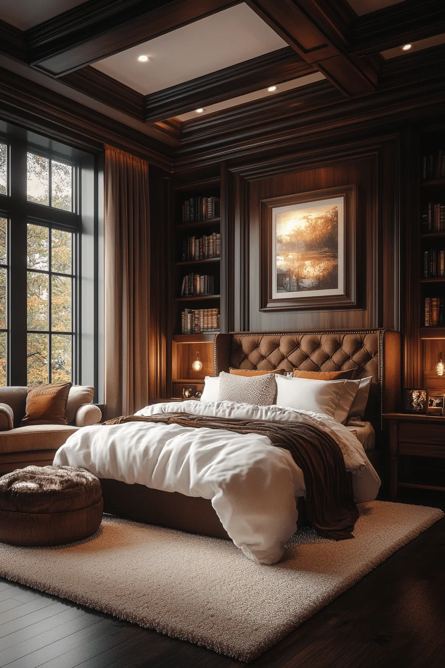 Chocolate bedding with cream accents