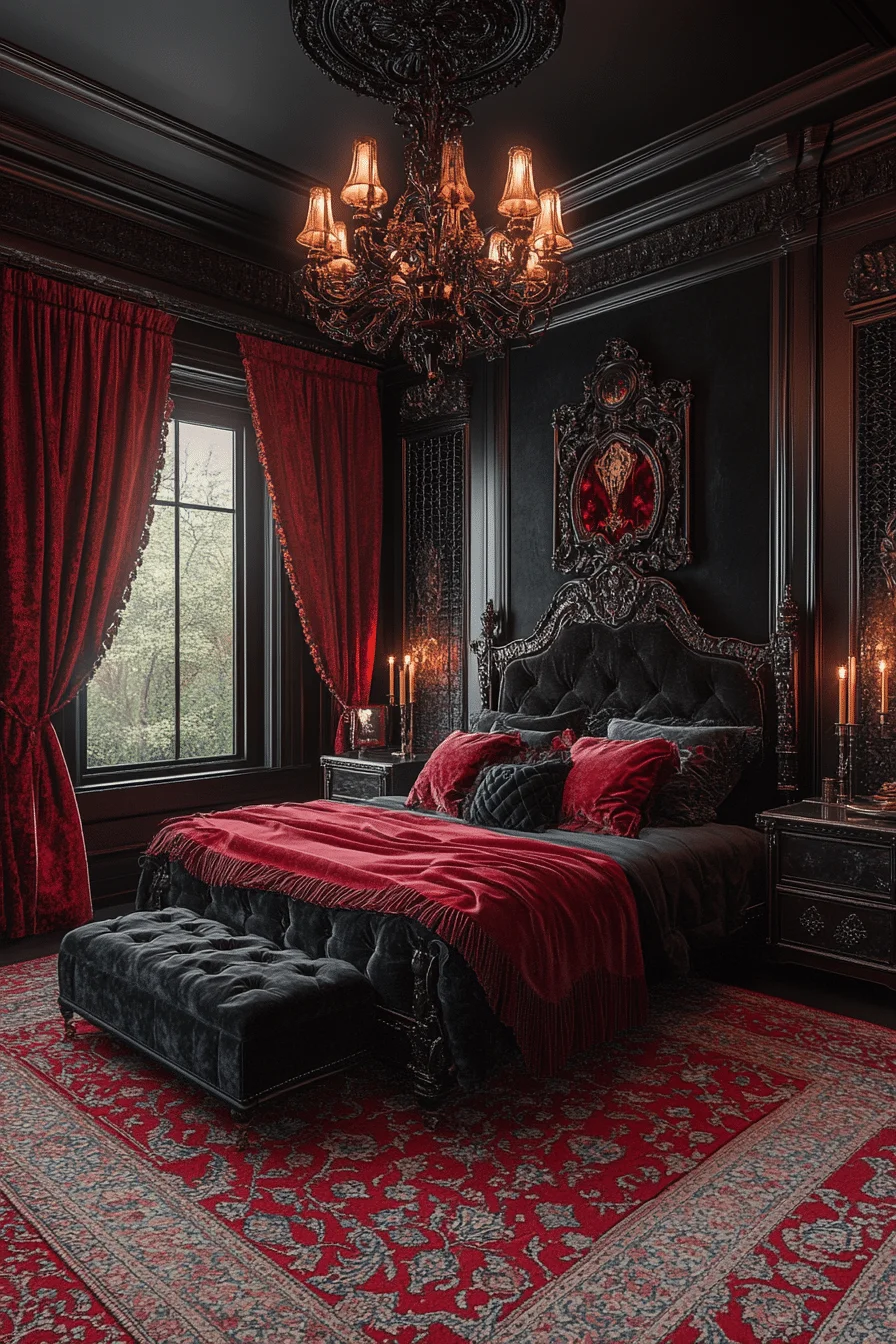 Gothic patterns and vintage-inspired accessories