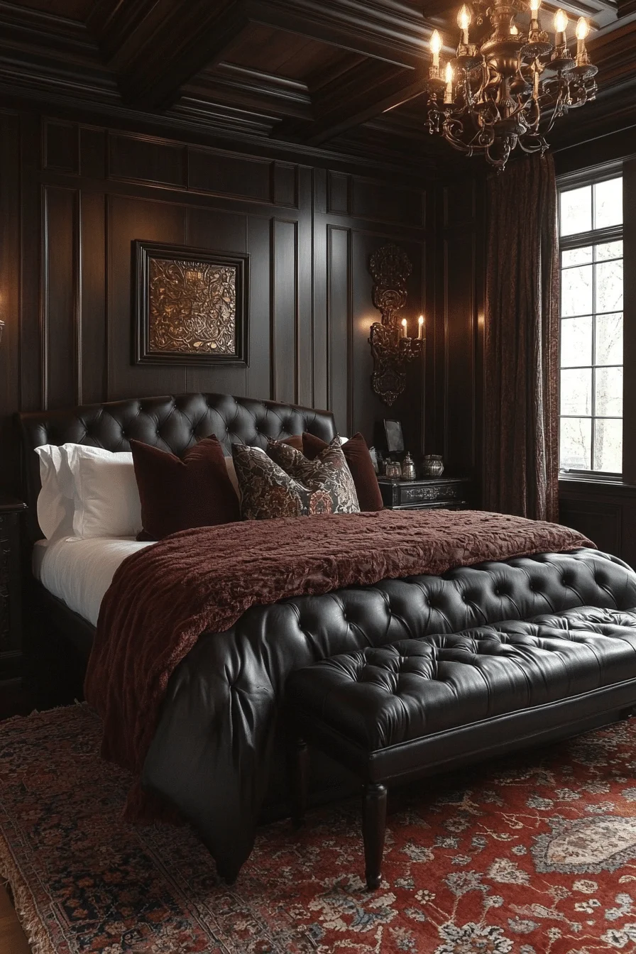 Brown walls with neutral metallic accents