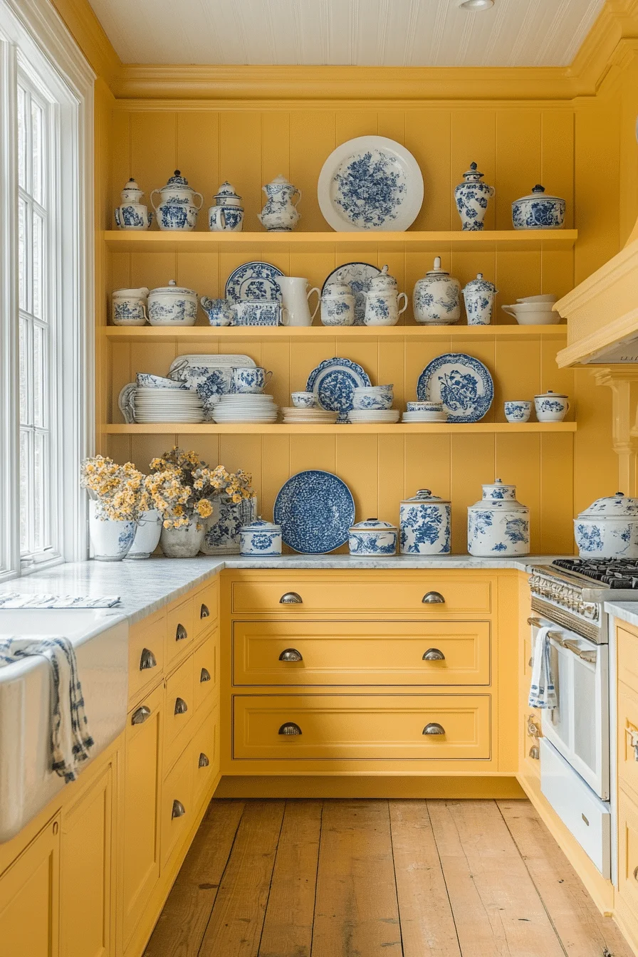 Butter yellow kitchen walls