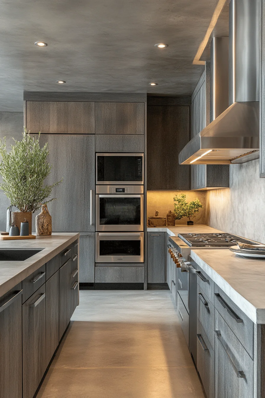Weathered gray kitchen walls