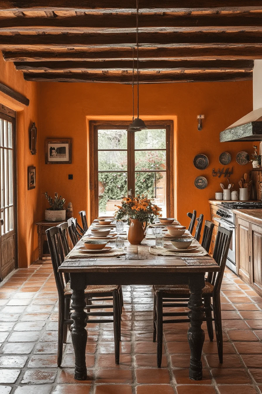Harvest ochre kitchen walls