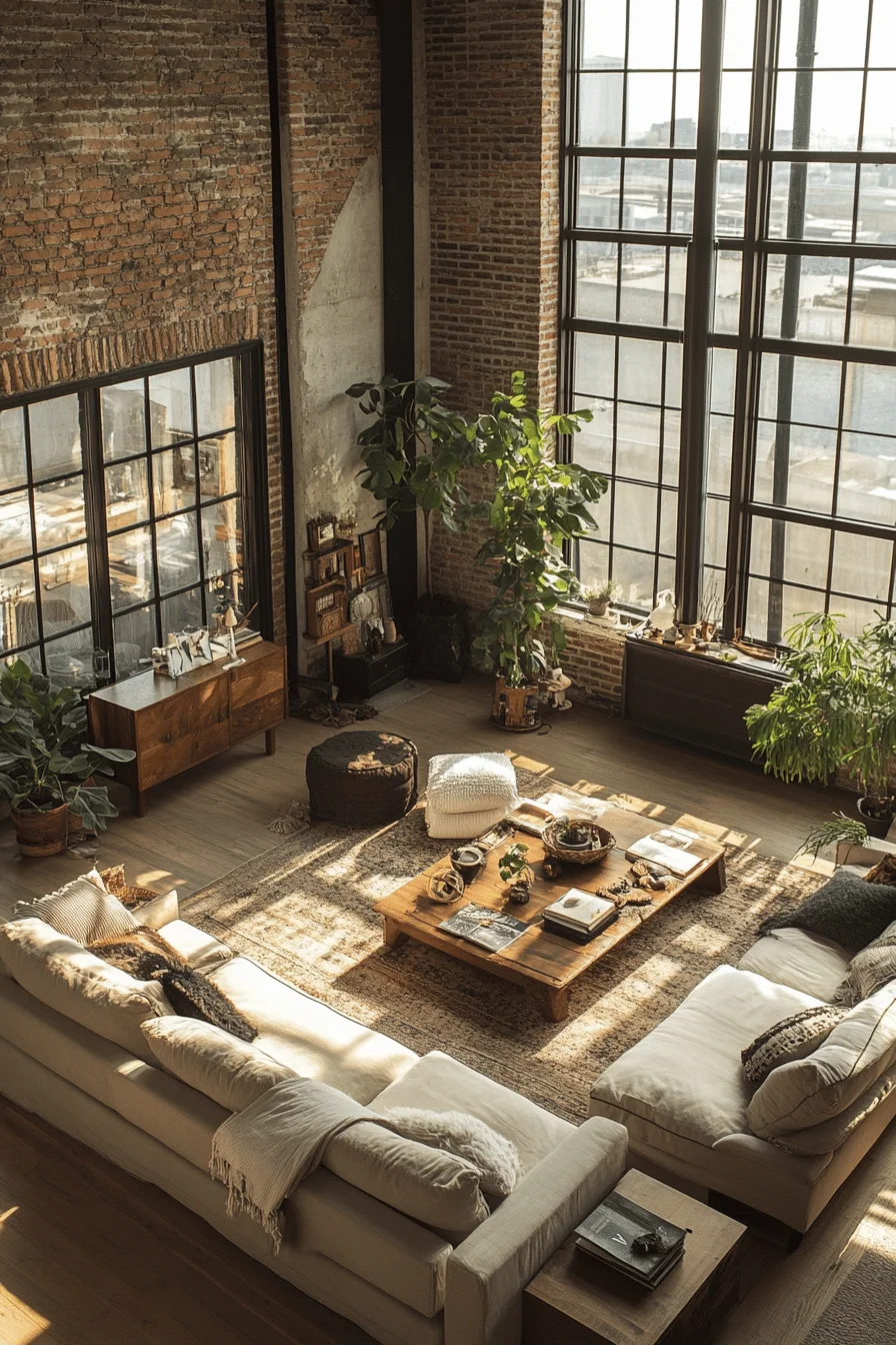 Loft style industrial living room