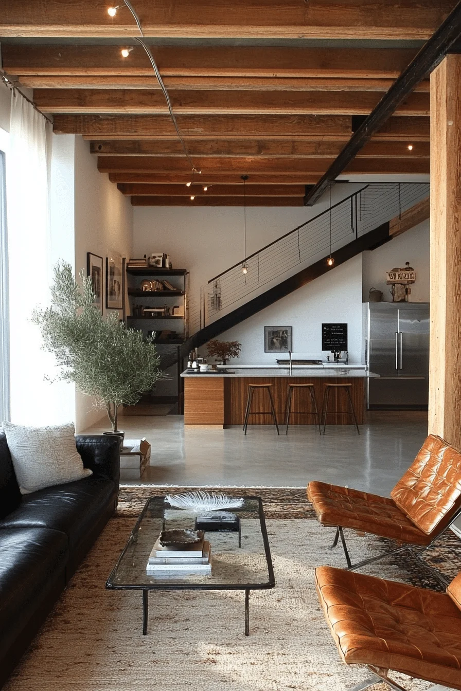 Minimalist industrial living room