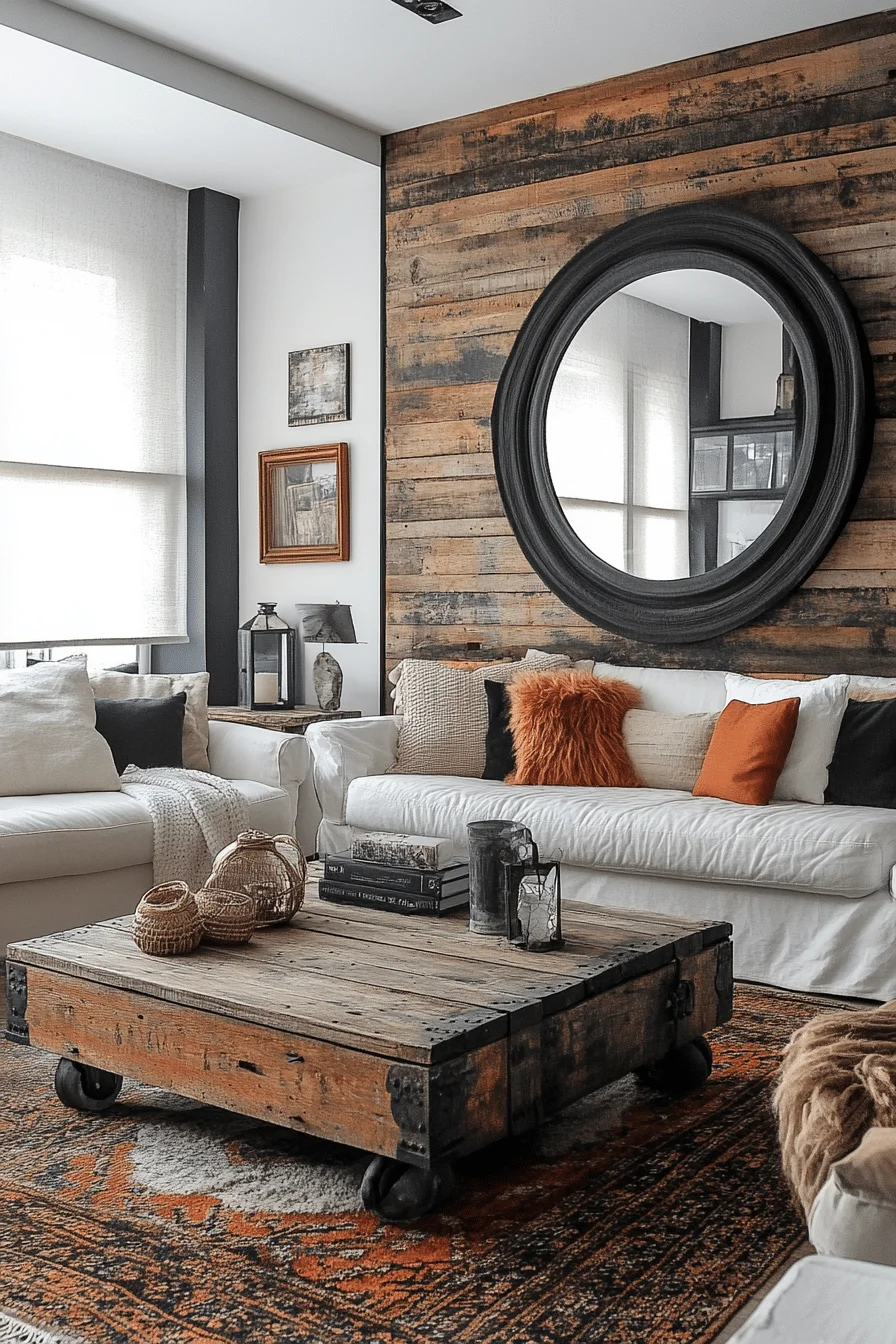 Industrial coffee table in living room