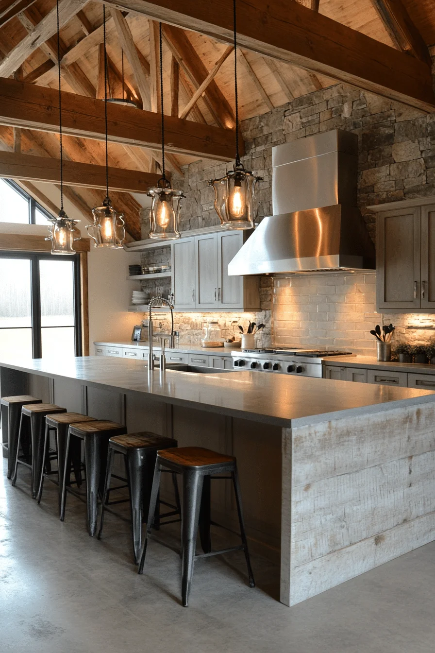 Barn Door and Stone Wall Farmhouse