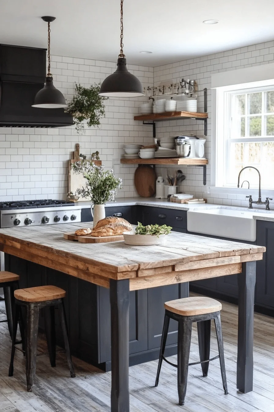 Blended Vintage and Modern Farmhouse Interior