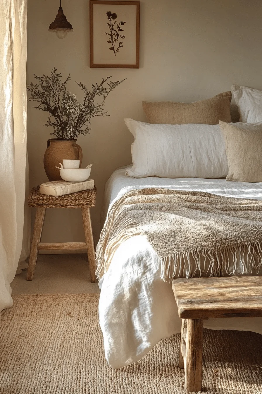 Scandinavian style white bedroom