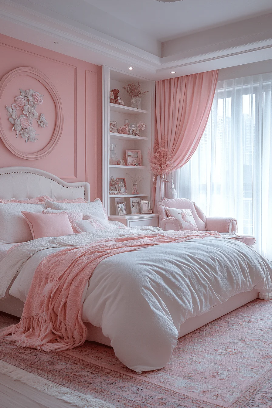 Soft Pink and White Bedroom