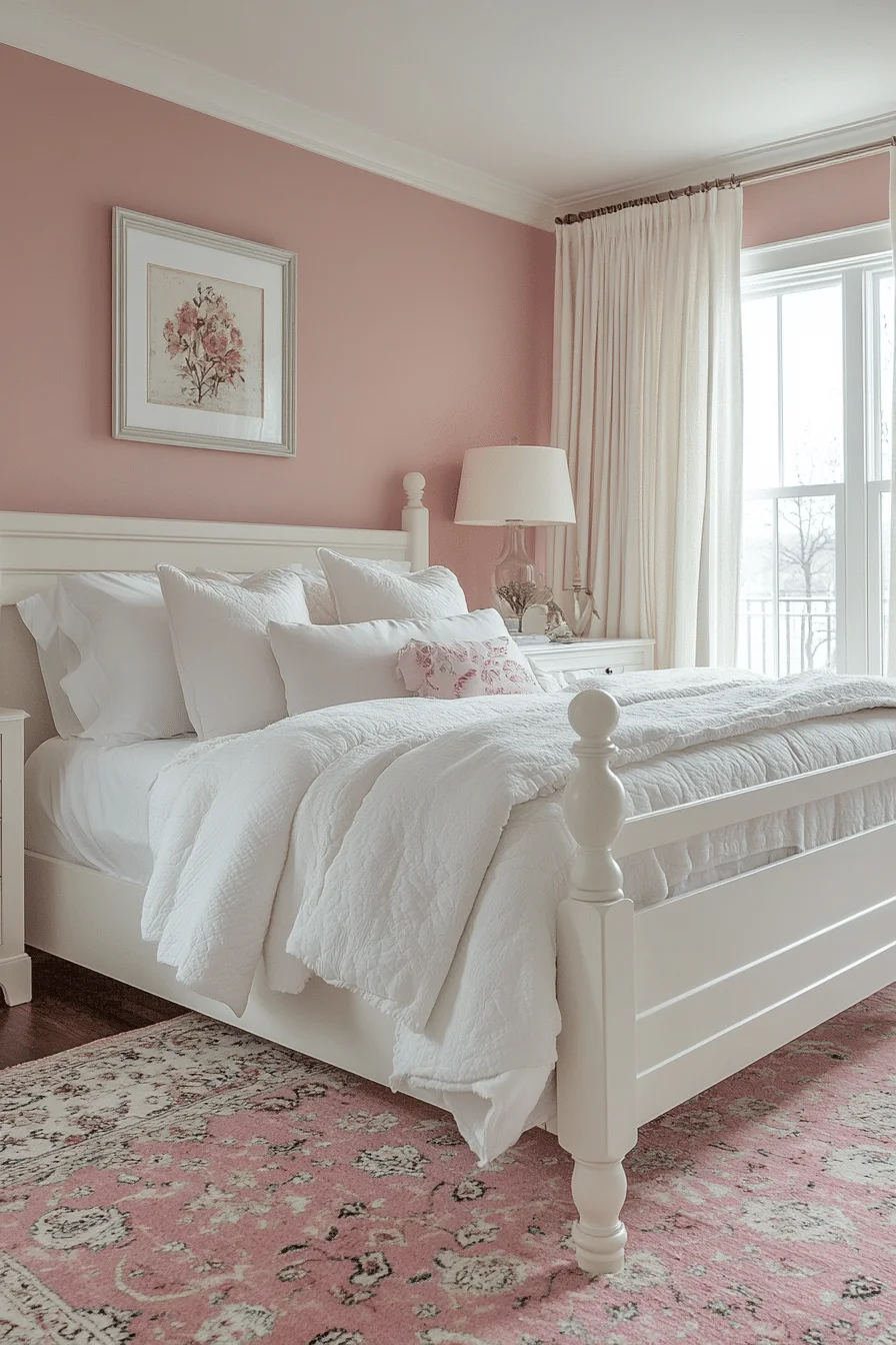 Rose Pink and White Bedroom