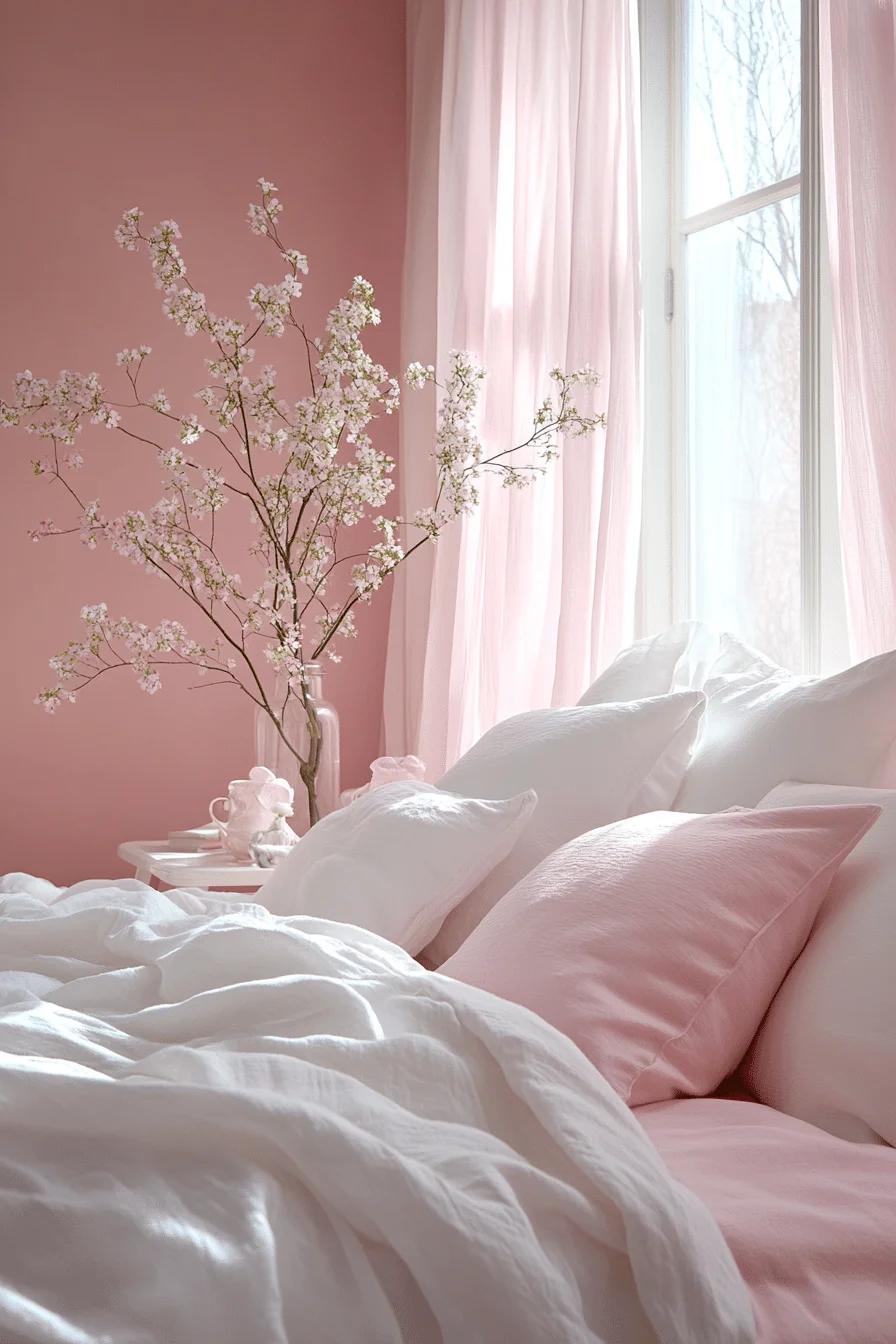 Bright Pink and White Bedroom