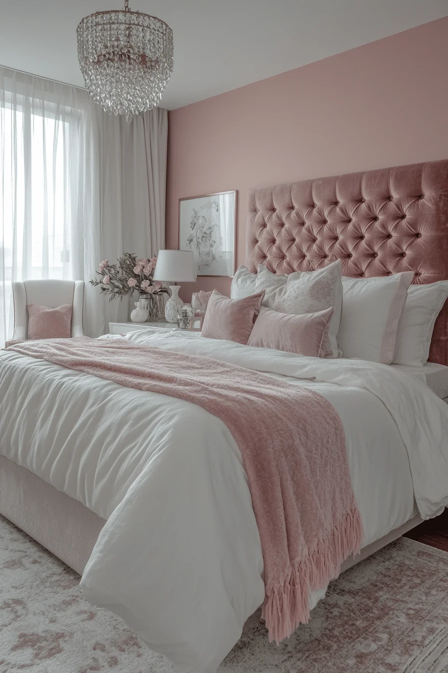 Pearly Pink and White Bedroom