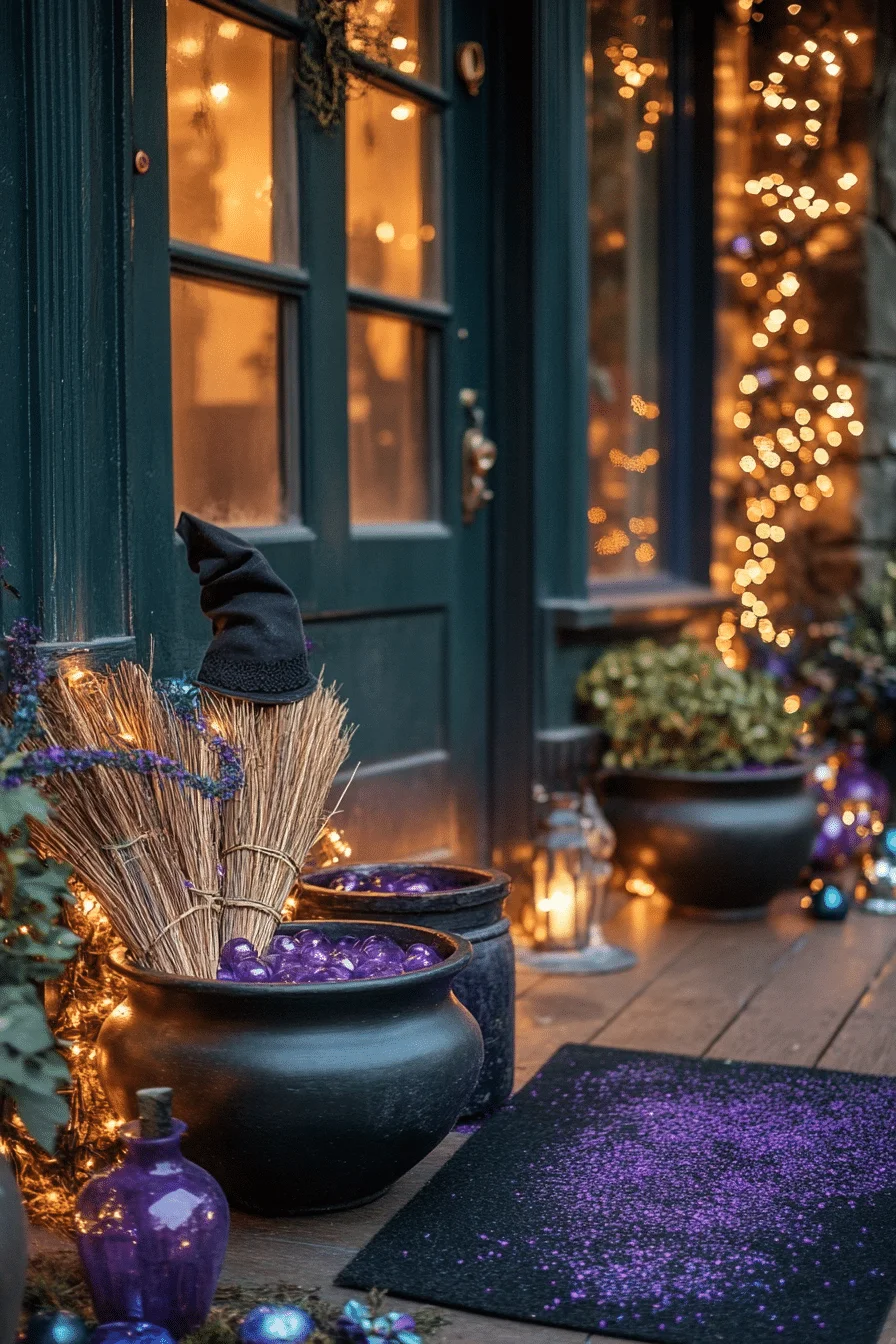 Witch's Charming Cottage Halloween Porch