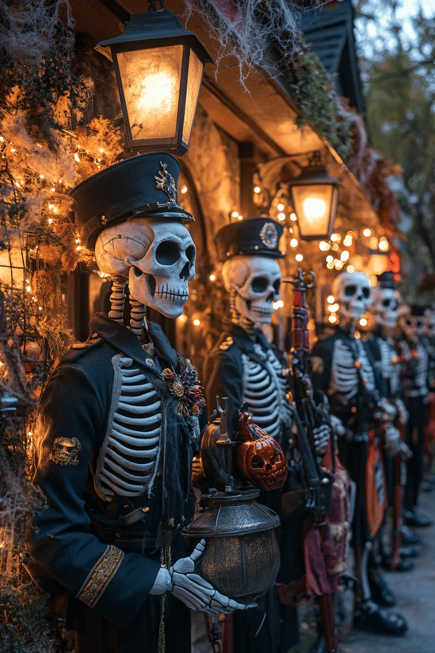 Skeletal Guardians Halloween Porch