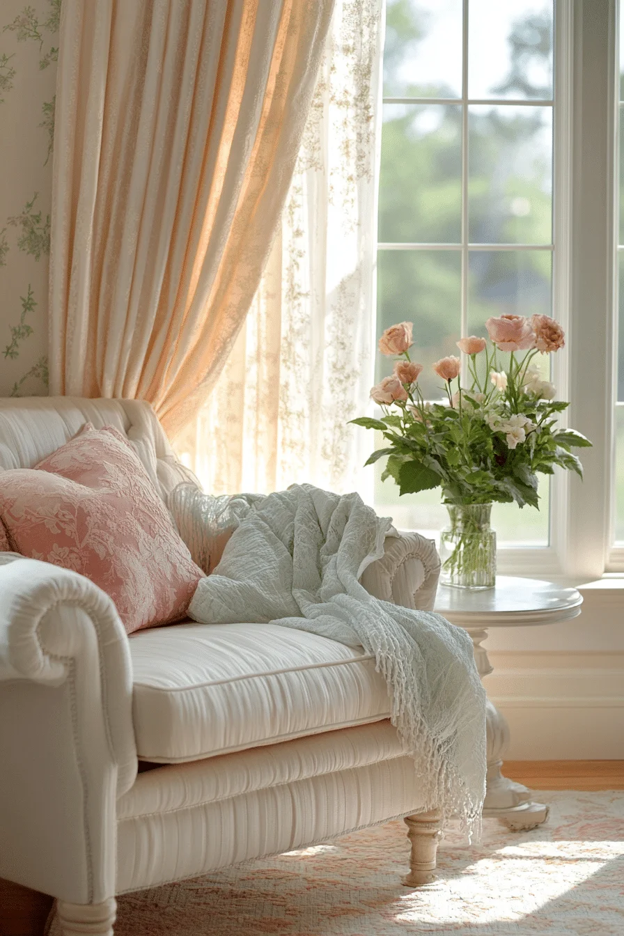 Light, flowing drapery