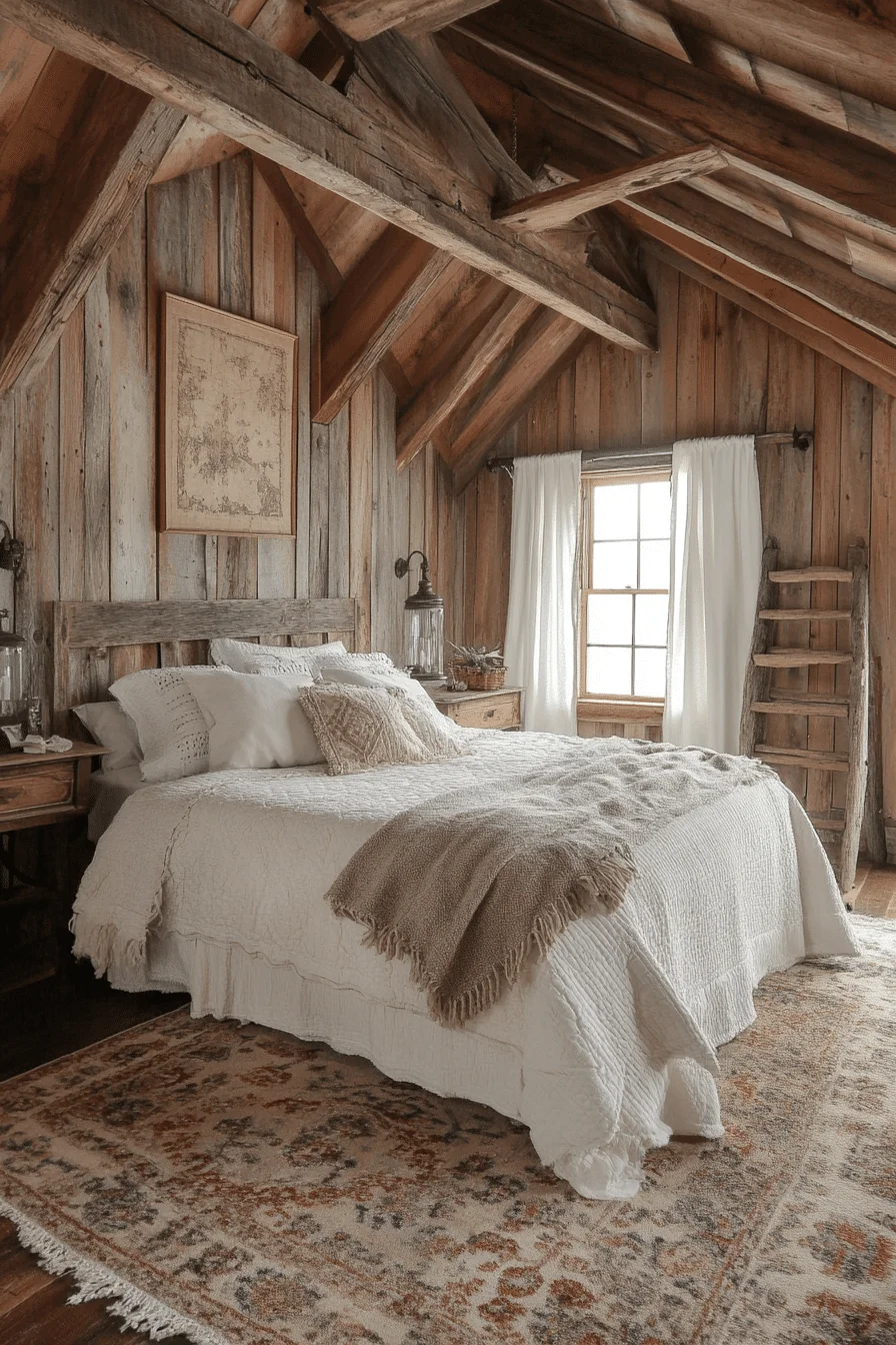 Rustic farmhouse vintage bedroom