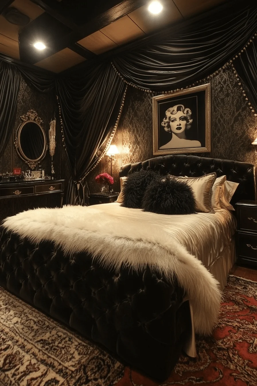 Hollywood glamour vintage bedroom