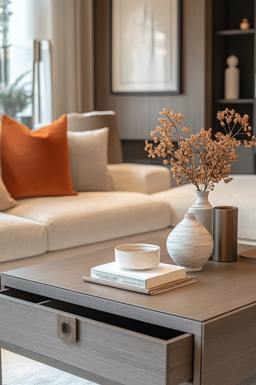 Coffee table with storage compartments