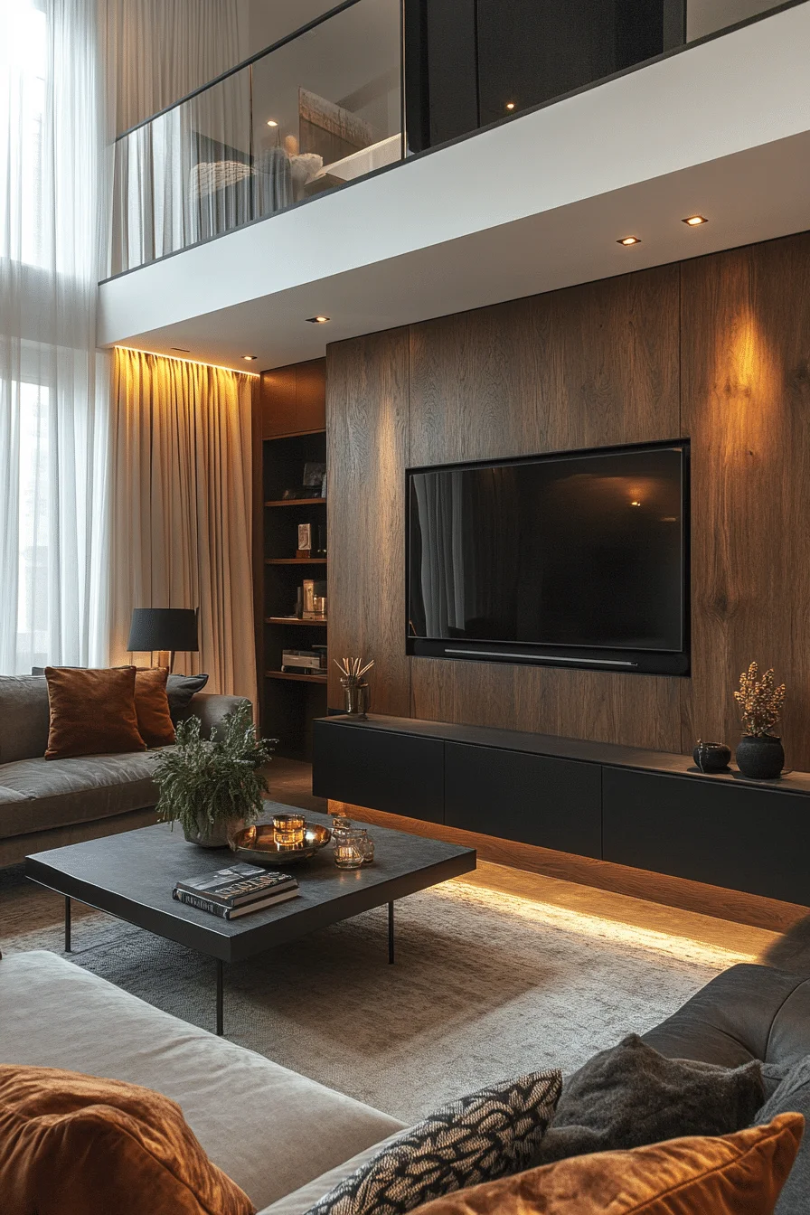 Concealable TV design in a small living room