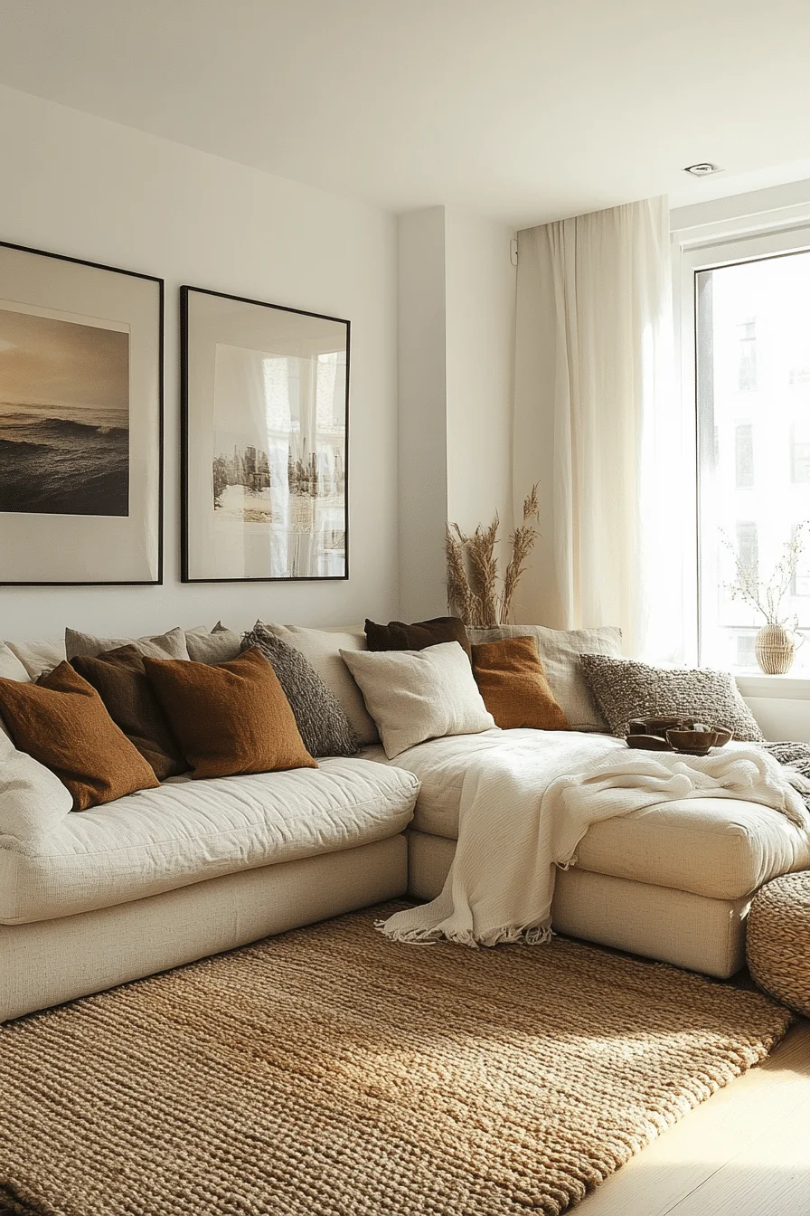 Compact seating in a small living room