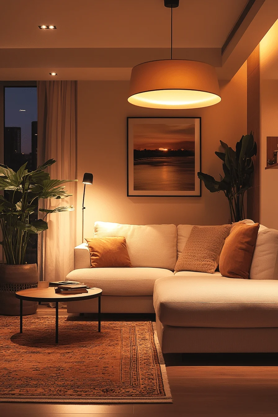 Innovative lighting in a small living room