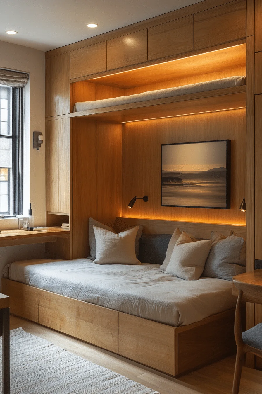 Murphy bed in a small living room