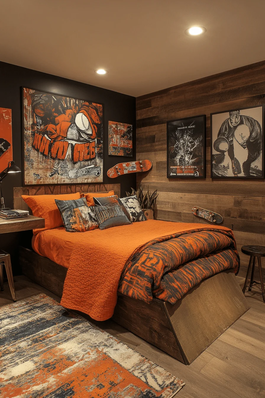Skateboard-themed bedroom