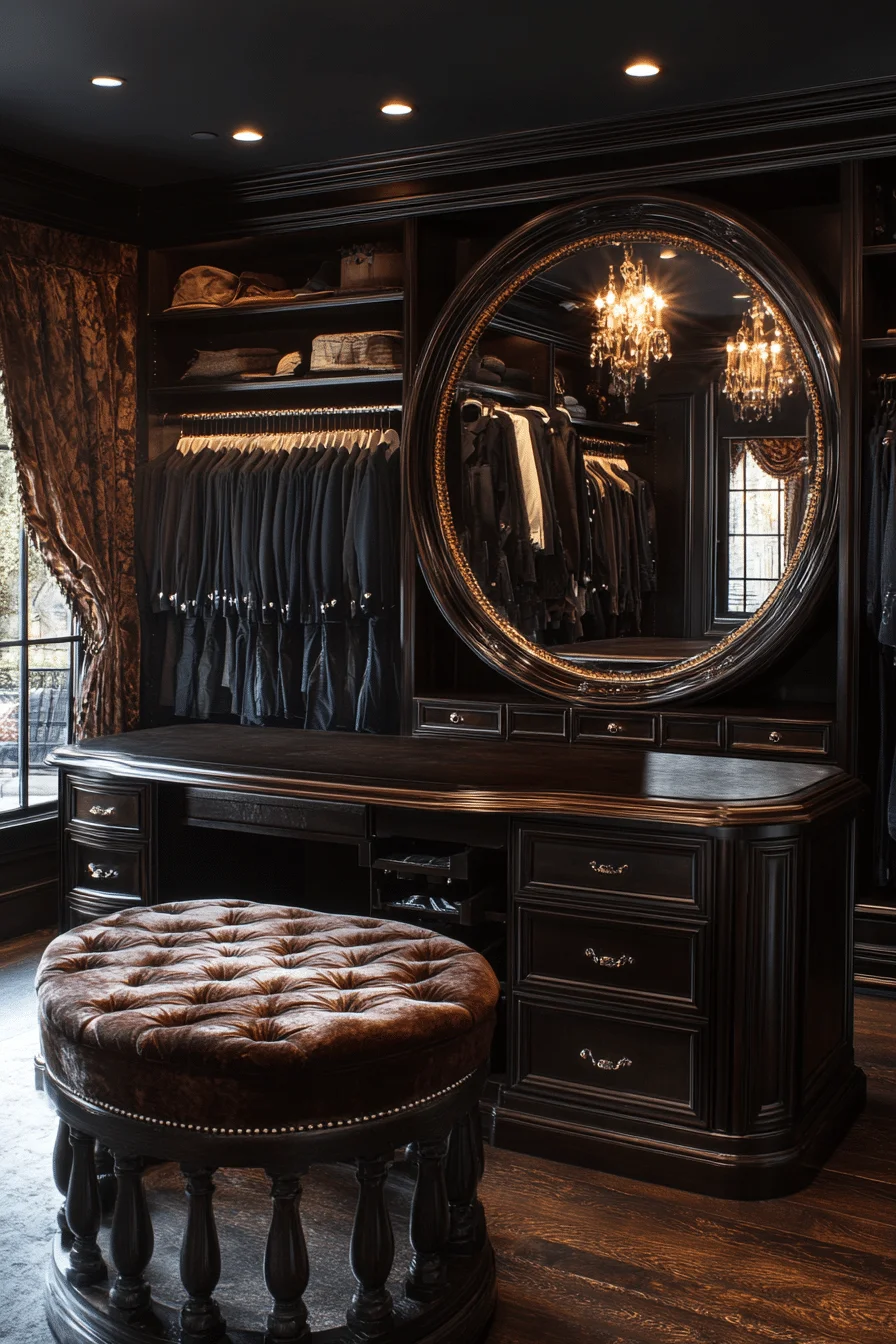 Full-length mirror in walk-in closet