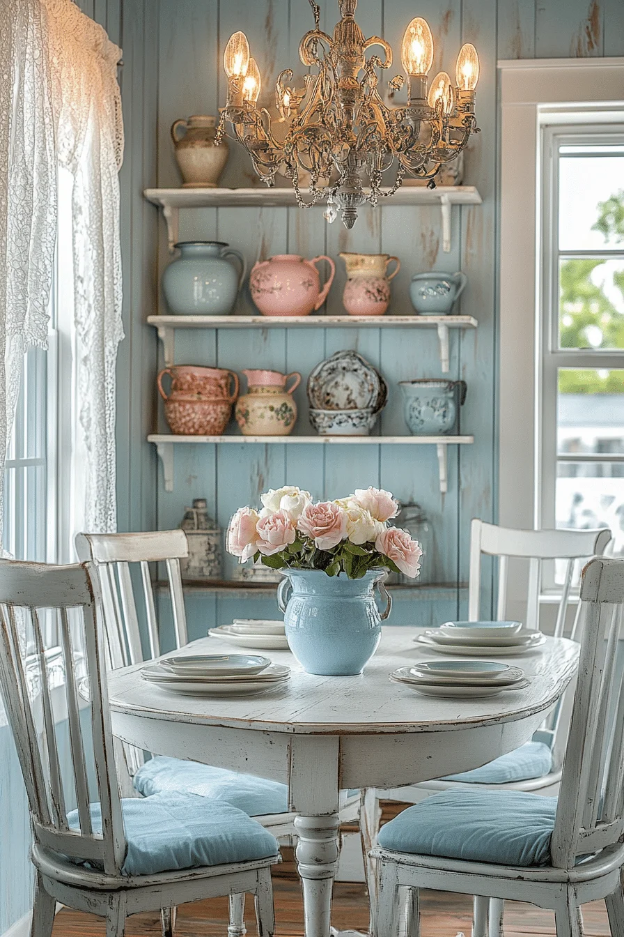 Cottage style shabby chic dining nook