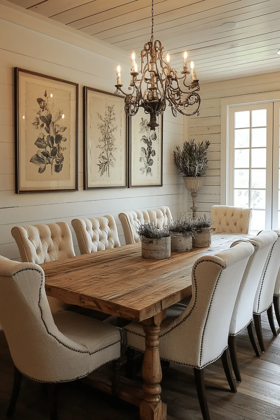 Sophisticated rustic shabby chic dining room