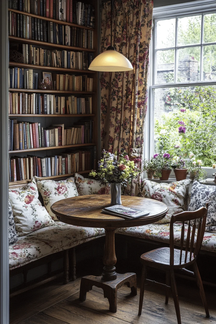 Comfortable cottage shabby chic dining corner