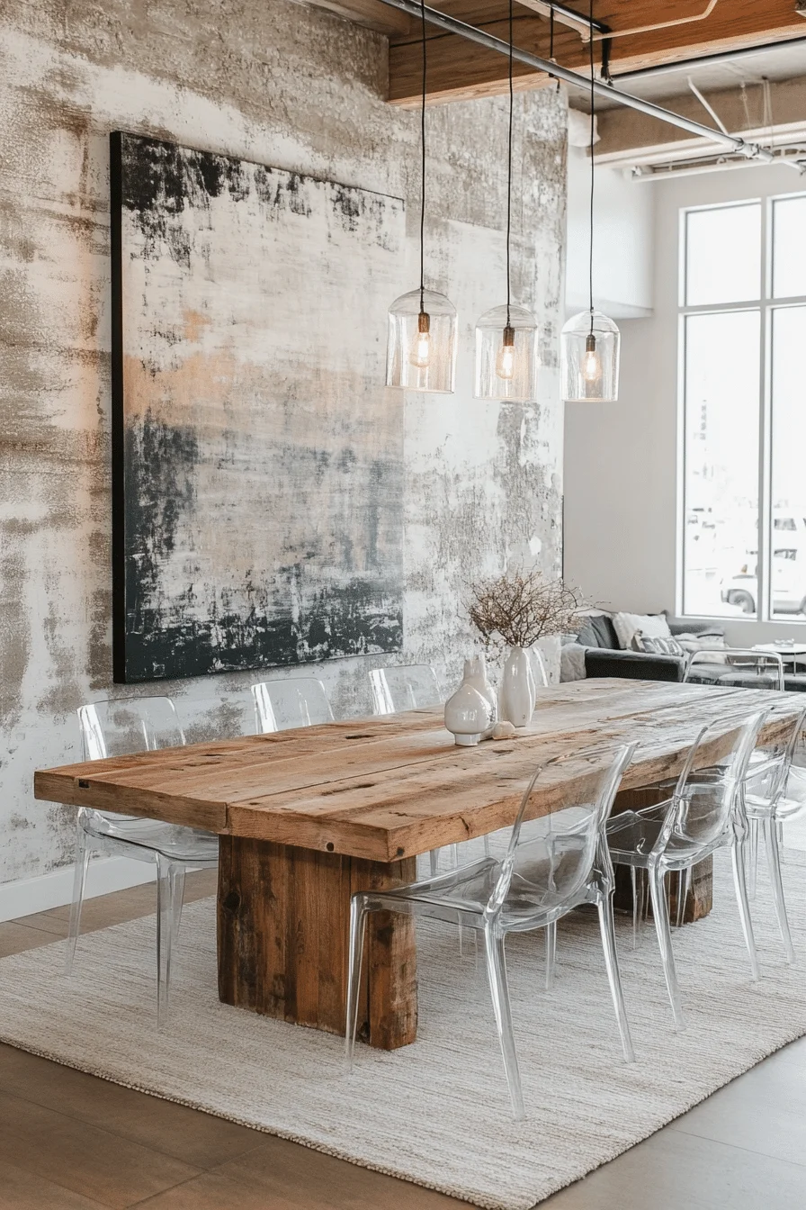 Sleek shabby chic dining set